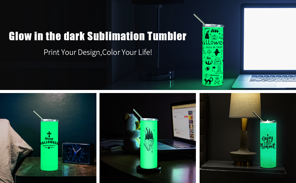 glow in the dark sublimation tumbler luminous cup