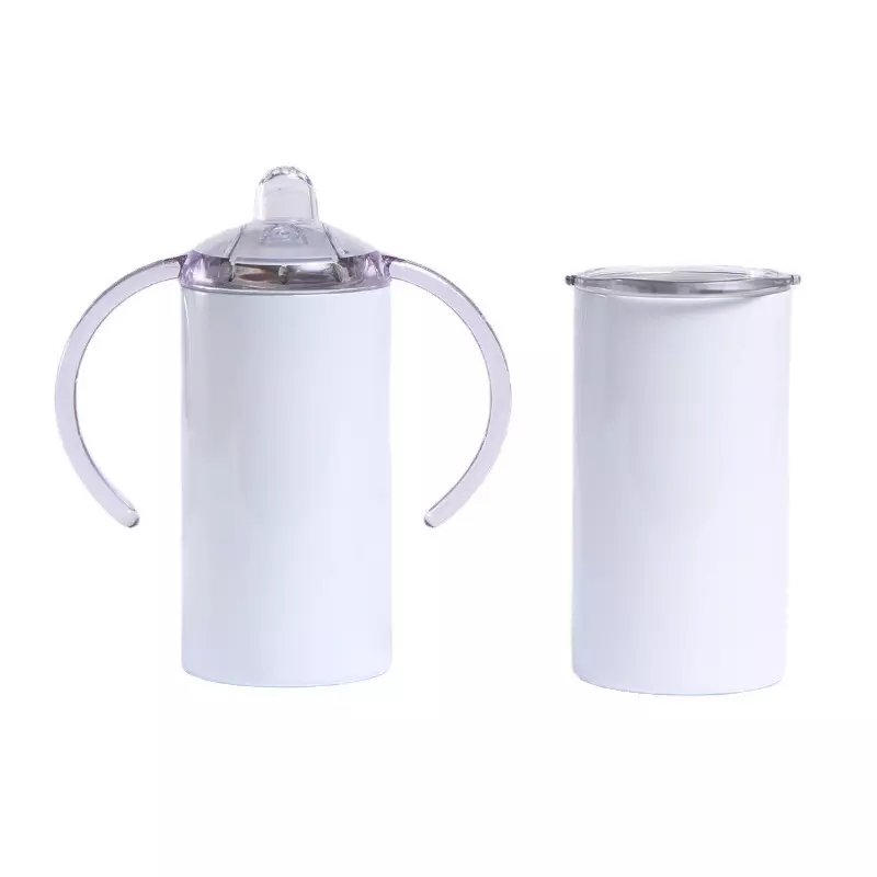 12oz Stainless Steel Straight Sublimation Sippy Cup with lids
