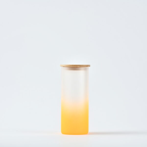 18oz Gradient Frosted Glass Tumbler with Bamboo Lid