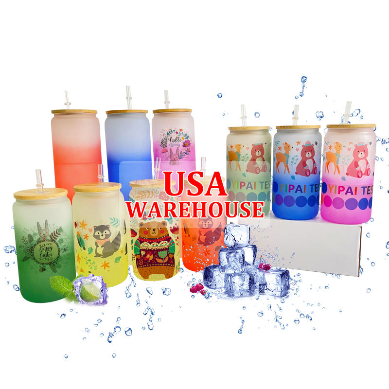 16oz Frosted Cold Color Changing Glasses Sublimation Tumblers Besin