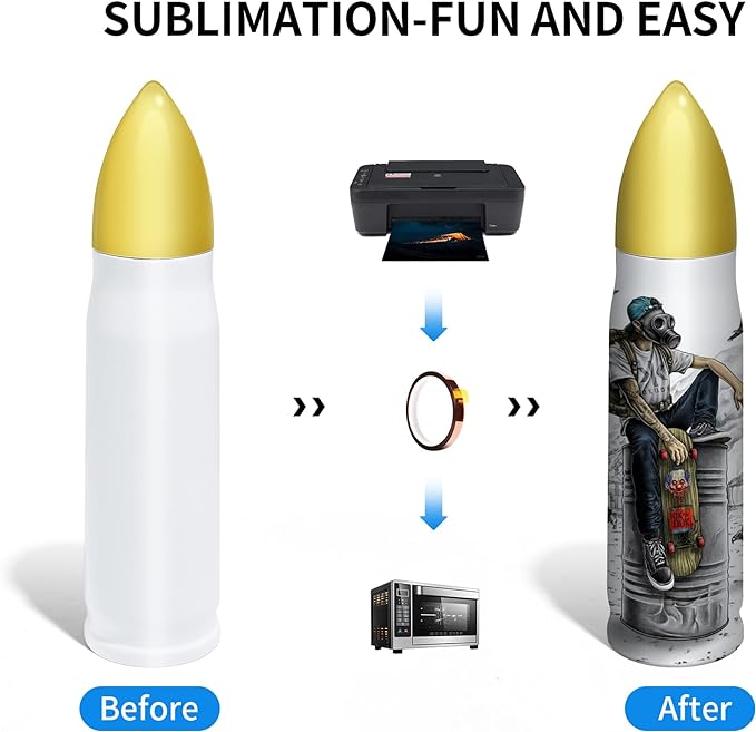 Tumbler Shotgun Shell Thermos Sublimation blank 17 & 25oz (Slight Tape –  Granny's Sublimation Blanks RTS