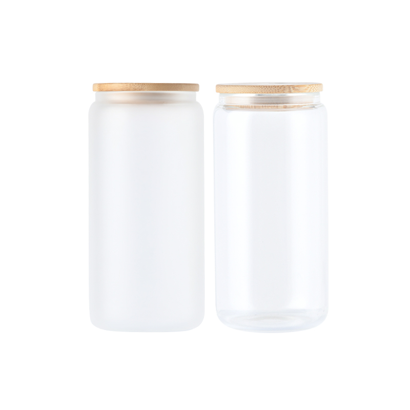 20oz sublimation beer glass can with bamboo lid