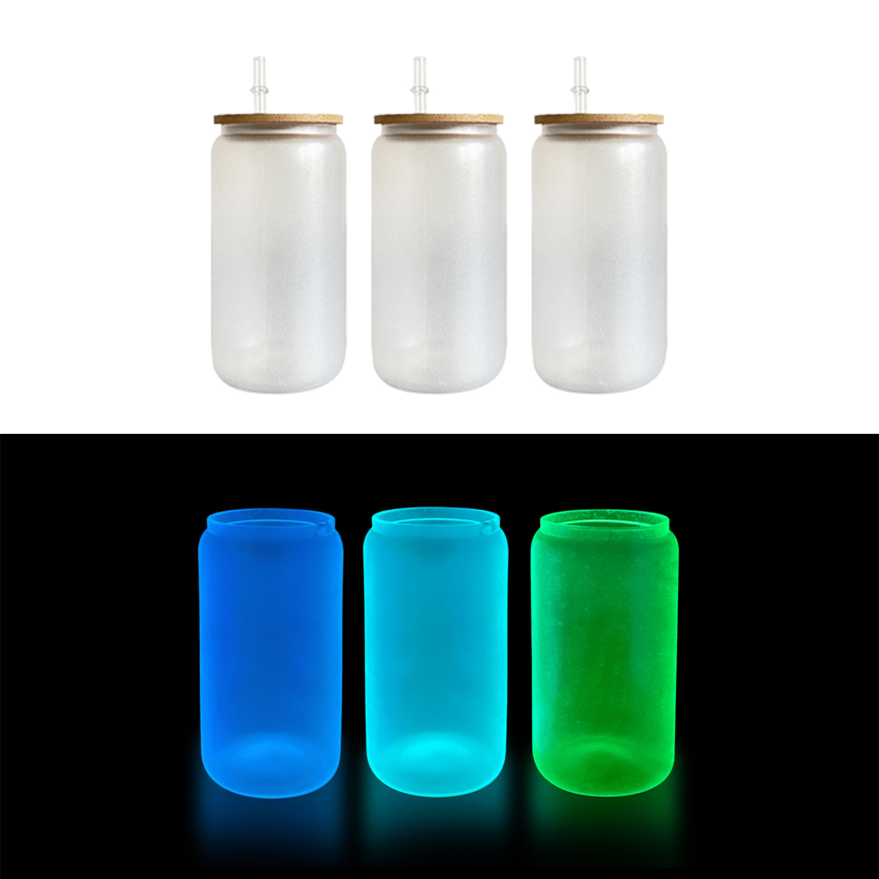 18oz Gradient Frosted Sublimation Tumblers Blanks with Bamboo Lid