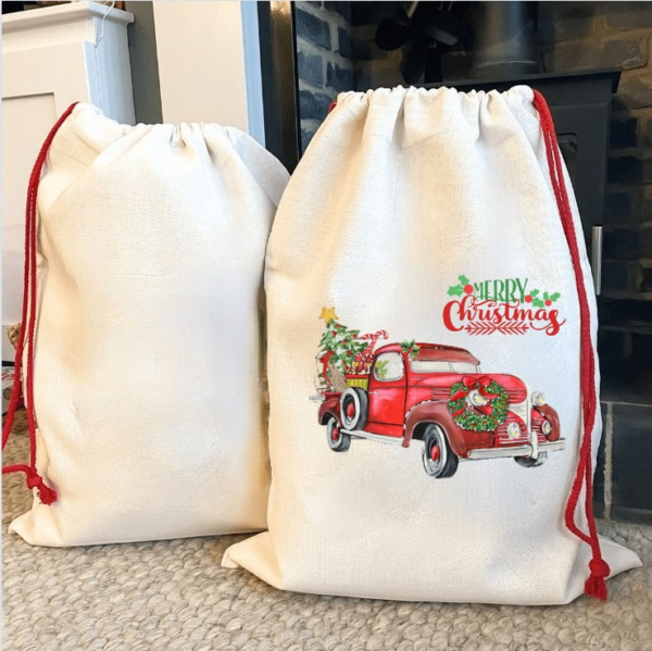 Sublimation Blanks Christmas Sack with Red String