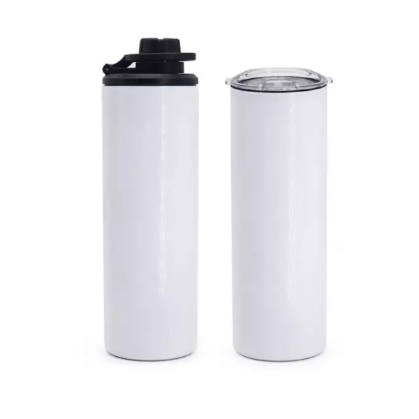 20oz Stainless Steel Flask with Portable & Slide Lids