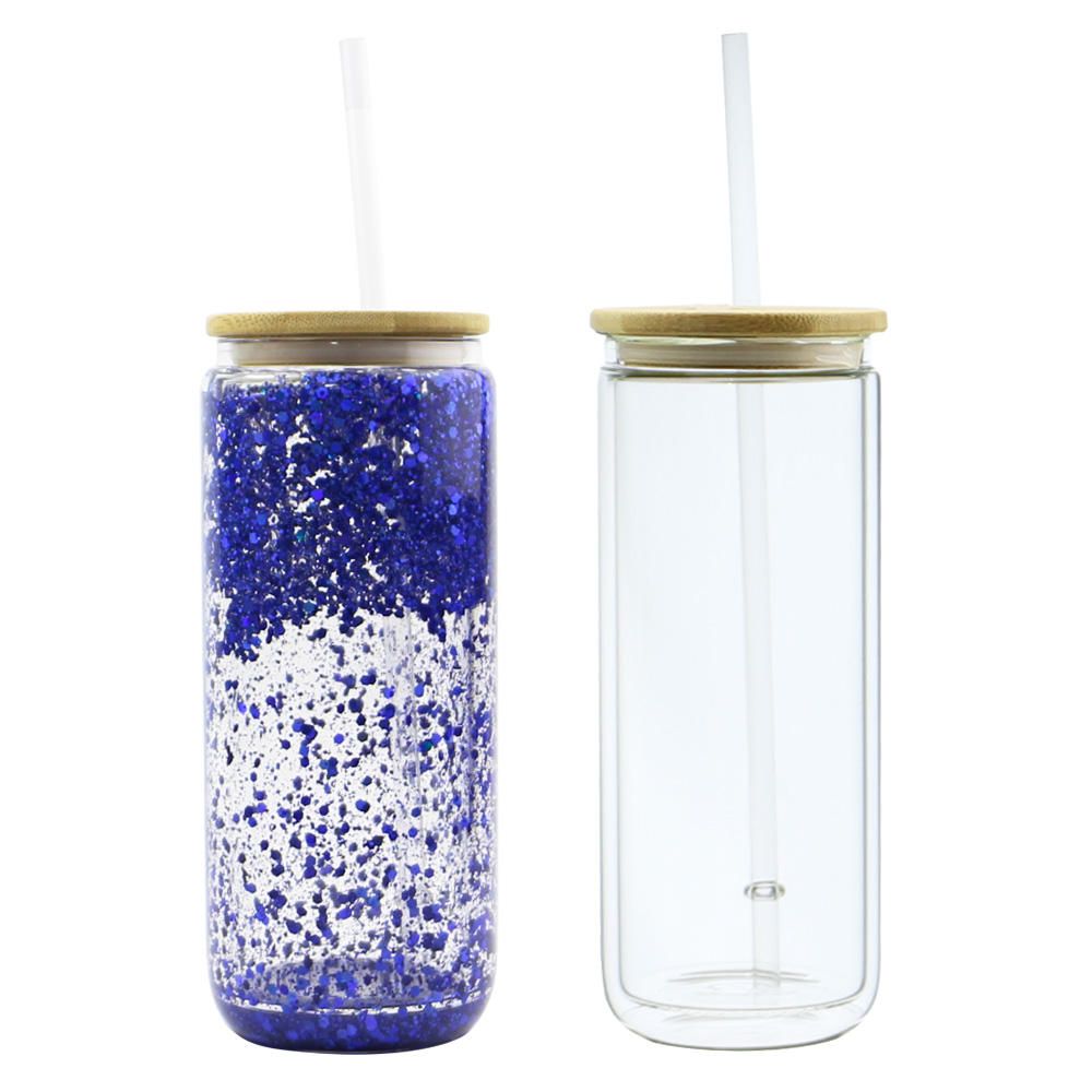 Double Wall Sublimation Glass Can Snow Globe Bulk Tumblers With Straws With  Bamboo Lid And Reusable Straw 16oz/25oz Capacity For Beer And Frosted  Drinks USA/CA Warehouse From Earlybirdno1, $3.14