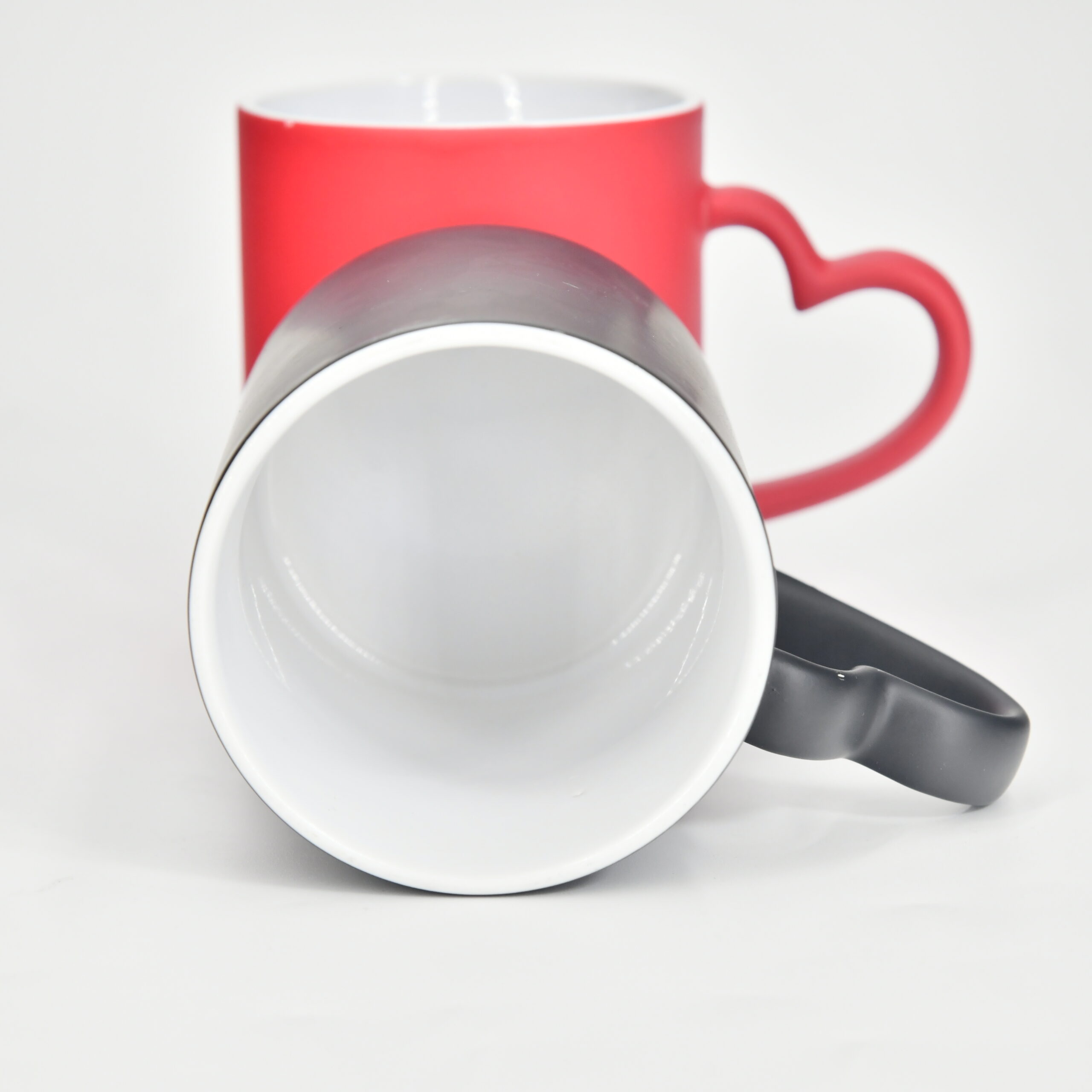 12pcs Sublimation Coffee Mugs Blanks, 11oz Heart Handle Two Tone Color, 4  Color