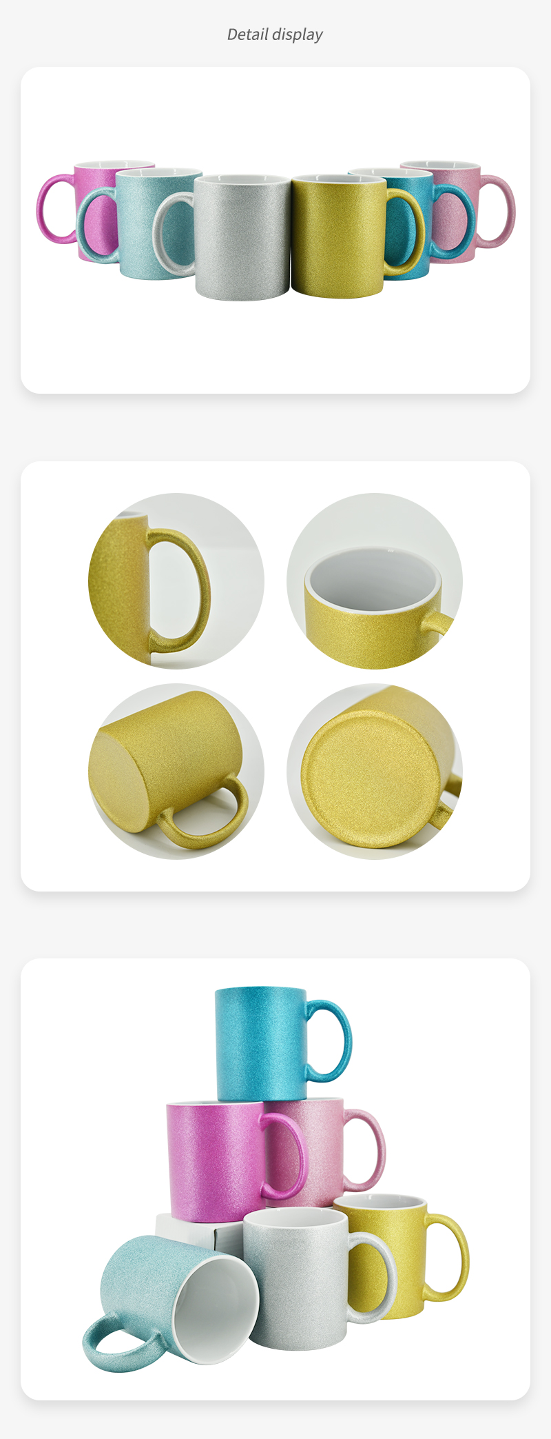 11oz Shimmer Glitter Sublimation Ceramic Coffee Mug