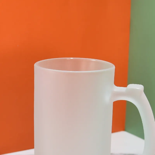 16oz frosted glass cup with handle