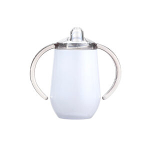12oz Stainless Steel Sublimation Egg Shape Sippy Cup with Handle