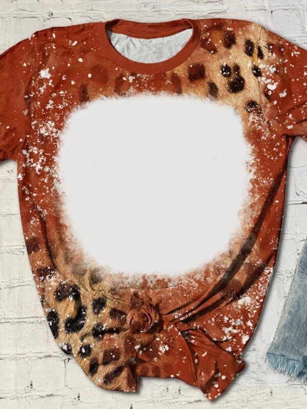 Style F Wholesale Leopard Sublimation T-Shirts Blank