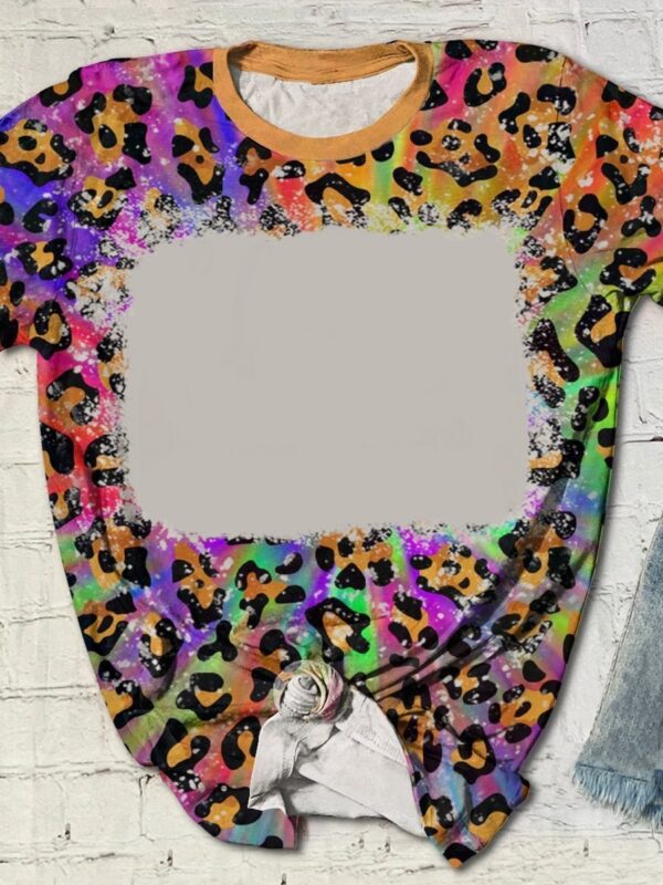 Style E Leopard Sublimation Shirts Blank Wholesale