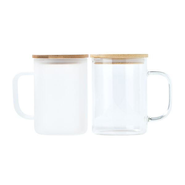 16oz Clear/Frosted Sublimation Glass Tumbler with Handle