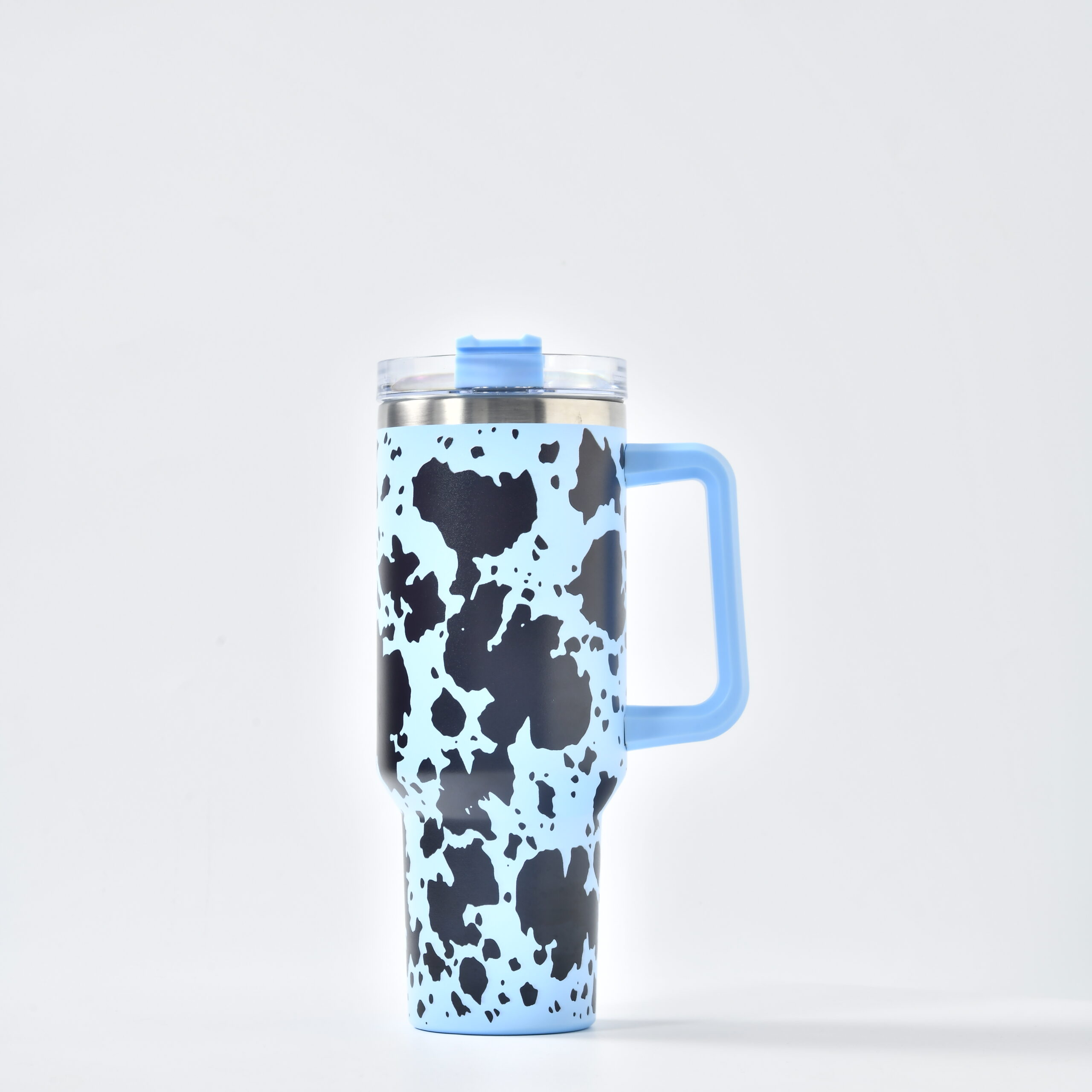 Cow Print Stanley 40oz Tumbler with Handle Stainless Steel Travel Mug  Non-Sublimation