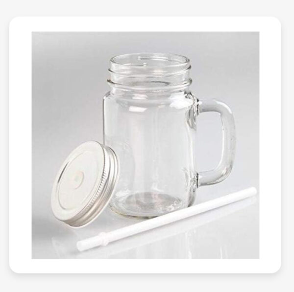 15oz Sublimation Mason Glass Jars with Handle & Lid | Besin