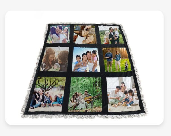 9 Panel Photo Sublimation Blanks Throw Blanket for Heat Press