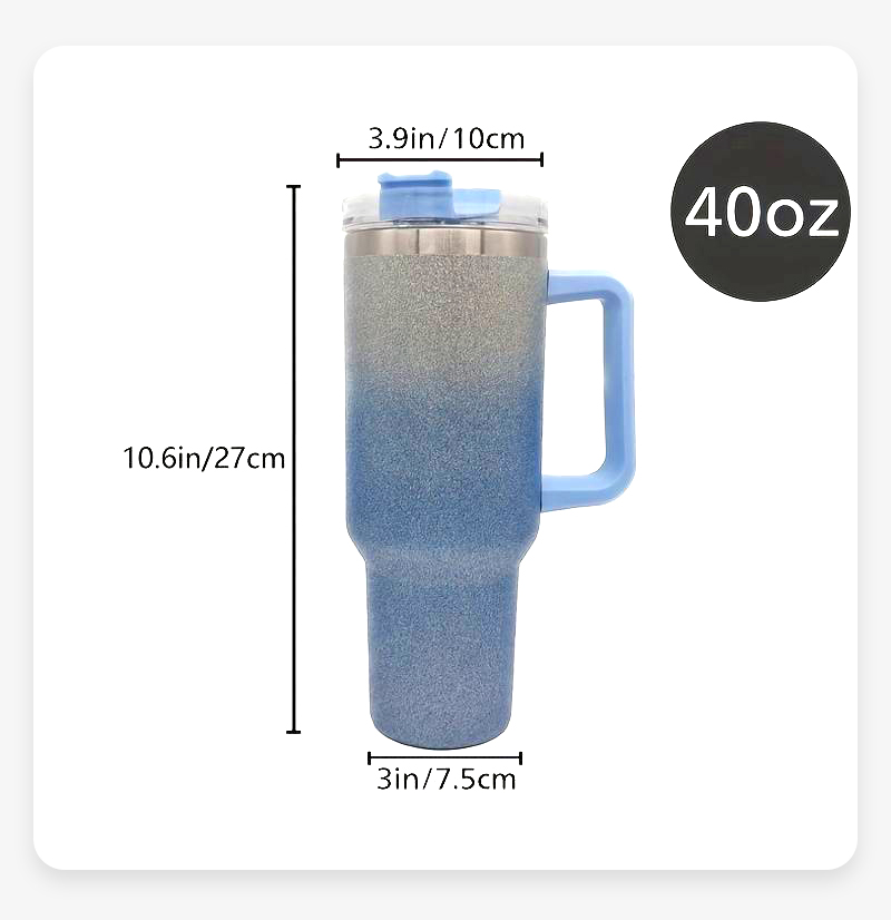 Gradient Shimmer Glitter 40oz Tumblers with Handle
