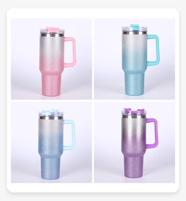 Gradient Shimmer Glitter 40oz Tumblers with Handle