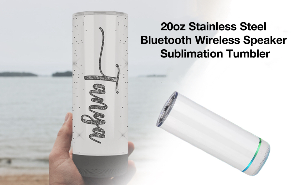20oz Stainless Steel Bluetooth Wireless Speaker Smart Sublimation Tumbler Water Bottle