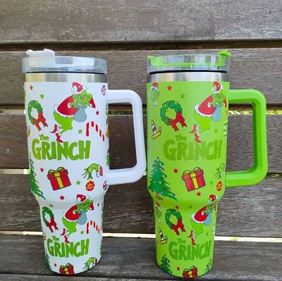 The Grinch Custom Stanley Adventure Quencher 40 Oz Tumbler/ Simple