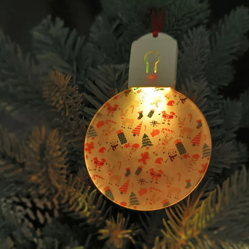Double-Sided Printing Thermal Transfer Acrylic Light Pendant DIY Christmas Ornaments