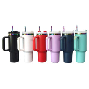 G2 40oz Quencher Powder Coated Rainbow Plated Tumbler