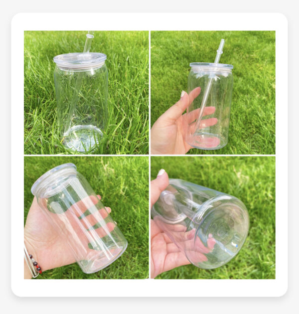 16oz Transparent Acrylic Plastic Libby Beer Can