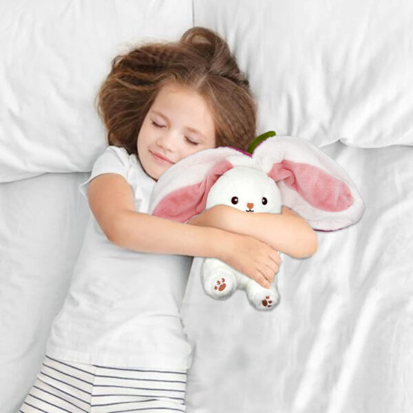 Reversible Bunny Carrot Strawberry Plush Squishy Rabbit Sofa Pillow Doll