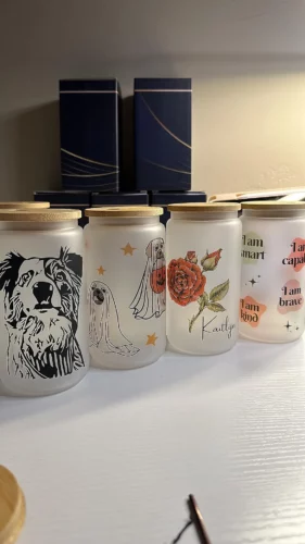 Can Shaped Sublimation Beer Can Glass With Bamboo Lid Wholesale 16/20oz photo review