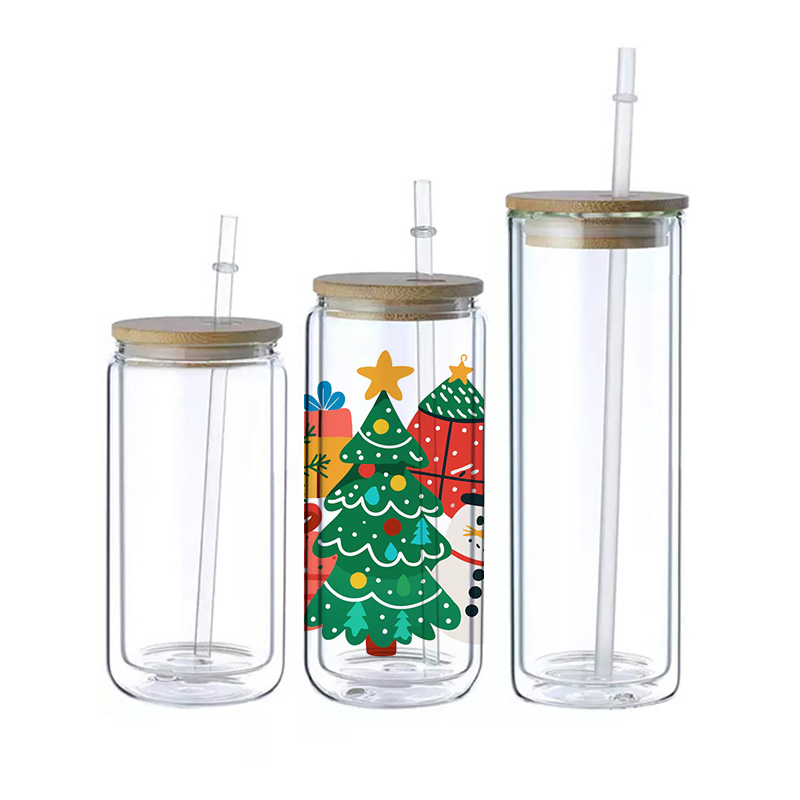 Wholesale Pre-Drilled 12/16/20oz Sublimation Snow Globe Glass Can