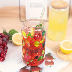 Real Shots of 16/20oz Can Shaped Sublimation Beer Can Glass With Bamboo Lid