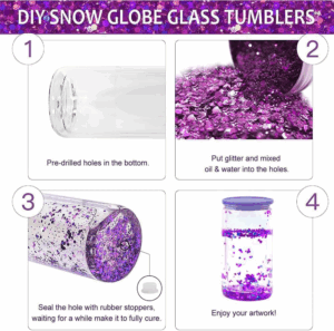 Wholesale 16oz Glass/Plastic Sublimation Snow Globe Soda Can with Colored Lids