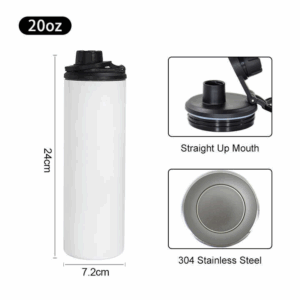 20oz Sublimation Stainless Steel Tumbler with Round Portable & Slide Lids