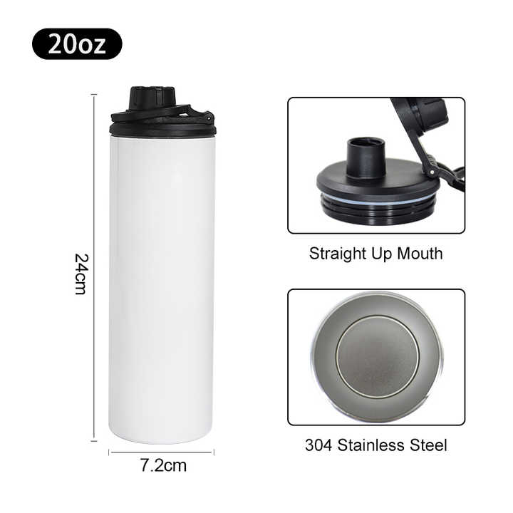 20oz Sublimation Stainless Steel Tumbler with Round Portable & Slide Lids
