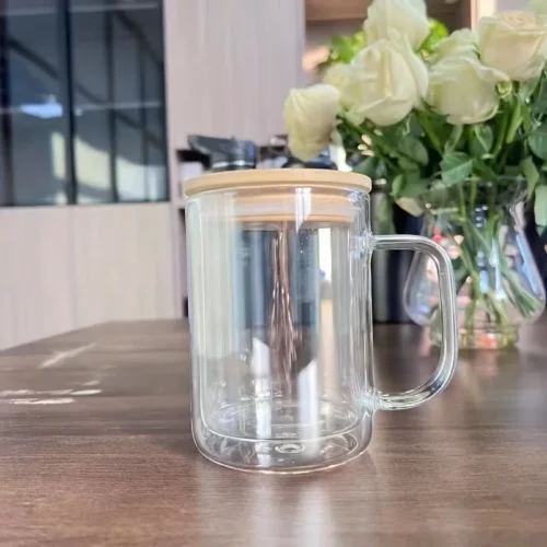 15oz Clear Sublimation Snow Globe Glass Mug with Handle photo review