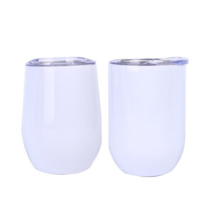 12oz Double Wall Stainless Steel Custom Wine Tumbler Insulated Vacuum Egg Shape Mugs