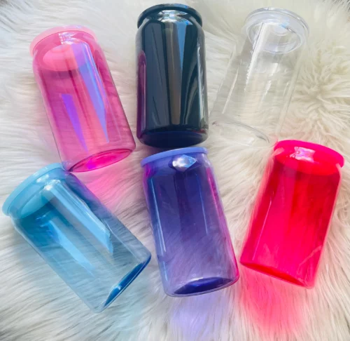 16oz Transparent Dark-Colored Plastic Jelly Soda Can with PP Lids photo review