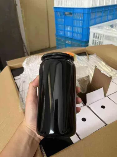 16oz Dark-Colored Sublimation Glass Can with PP Lids 25pcs photo review