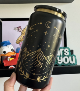 Gold Plated Glossy 16oz Stainless Steel Beer Can with Colored PP Lids photo review