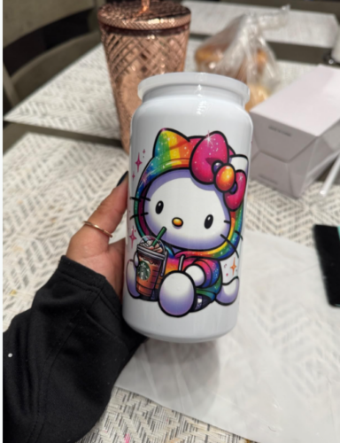 16oz Glossy Sublimation Stainless Steel Soda Beer Can with Colored PP Lids photo review