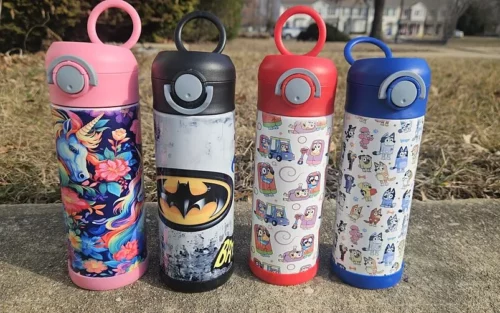 12oz Sublimation Flip Top Tumblers Kids Milk Cup Stainless Steel Water Bottle photo review