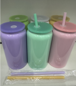 16oz Glossy Sublimation Stainless Steel Soda Beer Can with Colored PP Lids photo review