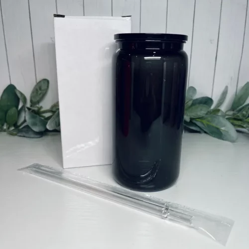 16oz Dark-Colored Sublimation Glass Can with PP Lids 25pcs photo review