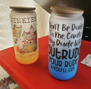 16/20oz Gradient Color Glass Jar Beer Glass Can with Lid and Straw photo review