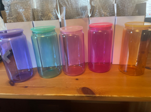 16oz Transparent Dark-Colored Plastic Jelly Soda Can with PP Lids photo review
