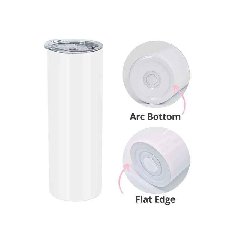 20oz Straight Sublimation Skinny Tumbler with Flat Bottom