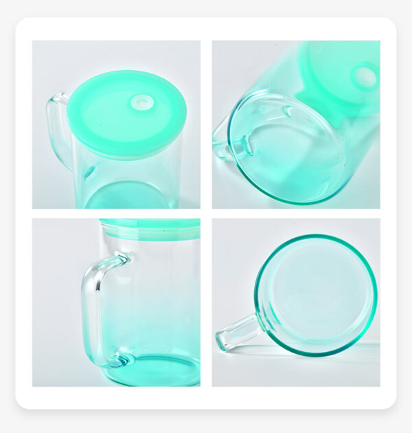 17oz Sublimation Transparent Gradient Glass Mug with Handle