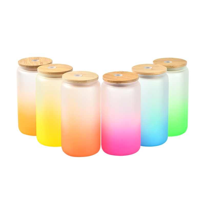 16/20oz-gradient-color-glass-jar-beer-glass-can-with-lid-and-straw