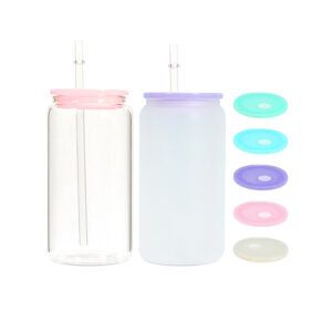 Mixed Colors Plastic Replacement Lids for 16oz Glass Can Mixed Colors Plastic Replacement Lids for 16oz Glass Can