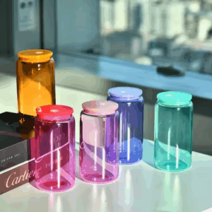 16oz Transparent Dark-Colored Plastic Jelly Soda Can with PP Lids